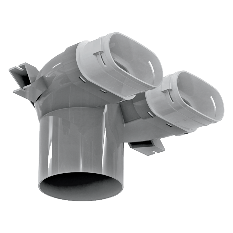 Ceiling-mounted plastic connector FlexiVent 0810125/52х2
