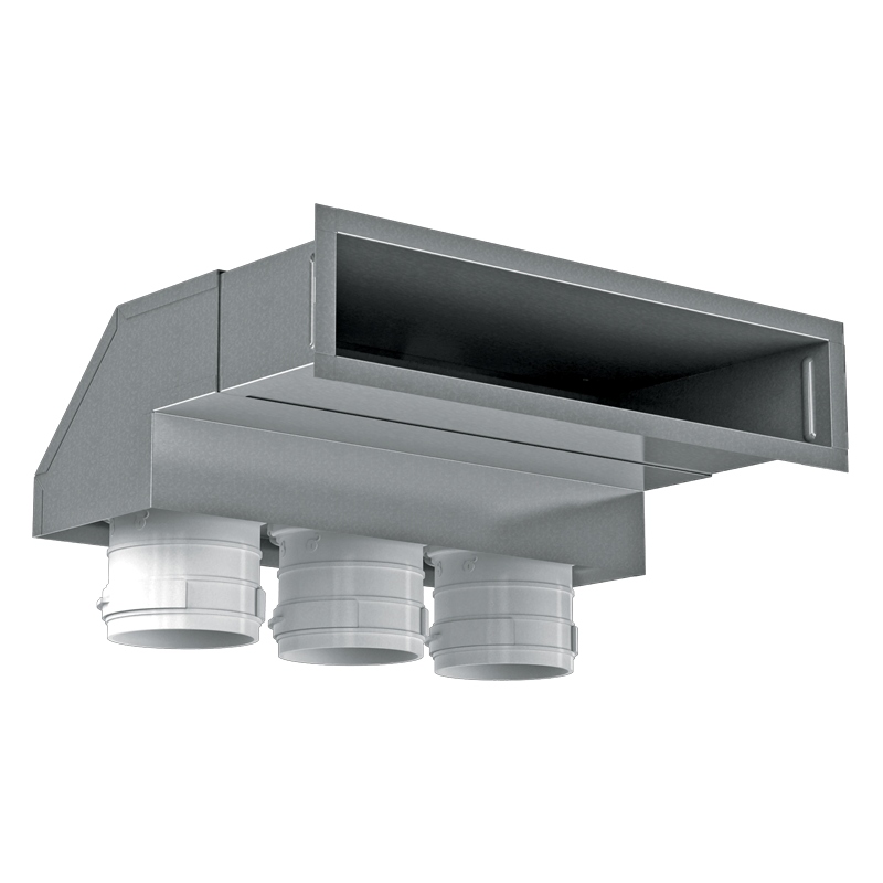 Wall-mounted metal grill connector FlexiVent 0833300x55/63x3